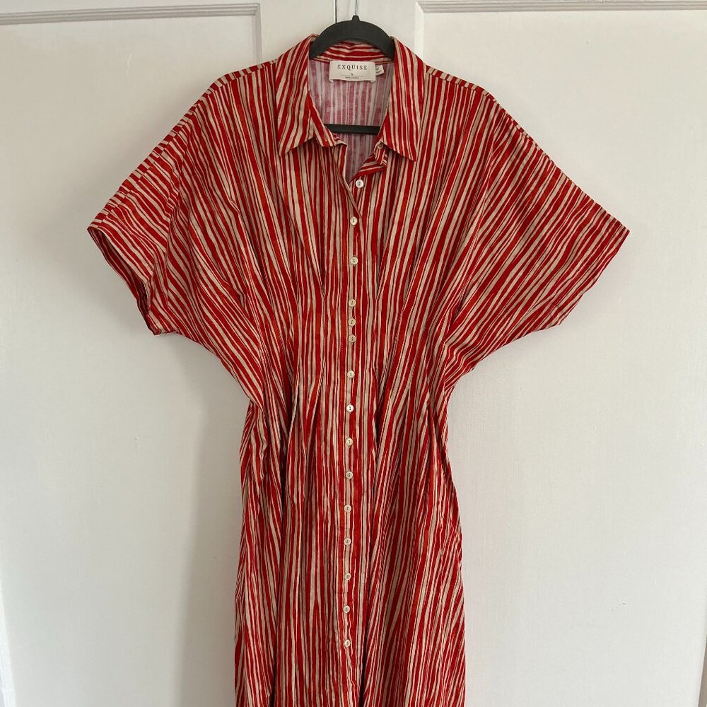 Anthropologie Red and White Striped Dress